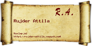 Rujder Attila névjegykártya